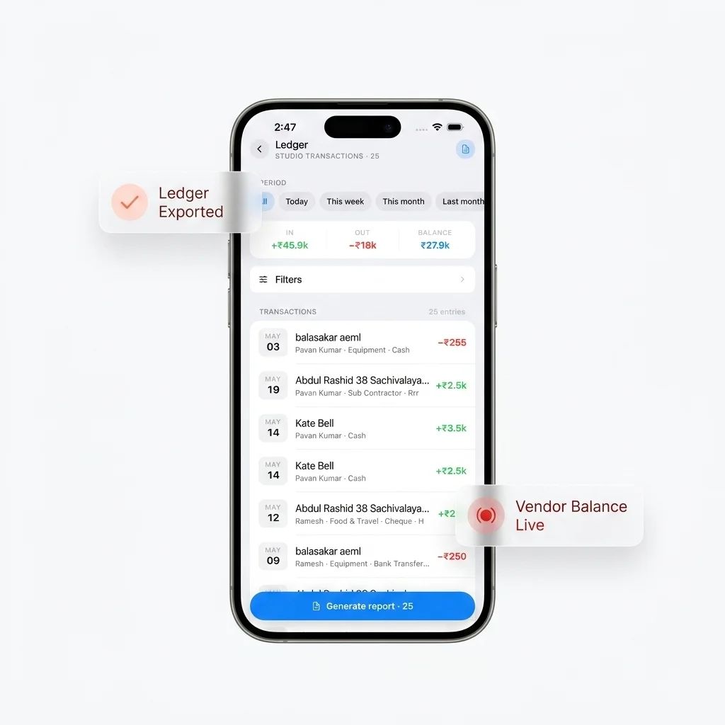 Interior IO Studio Ledger Dashboard