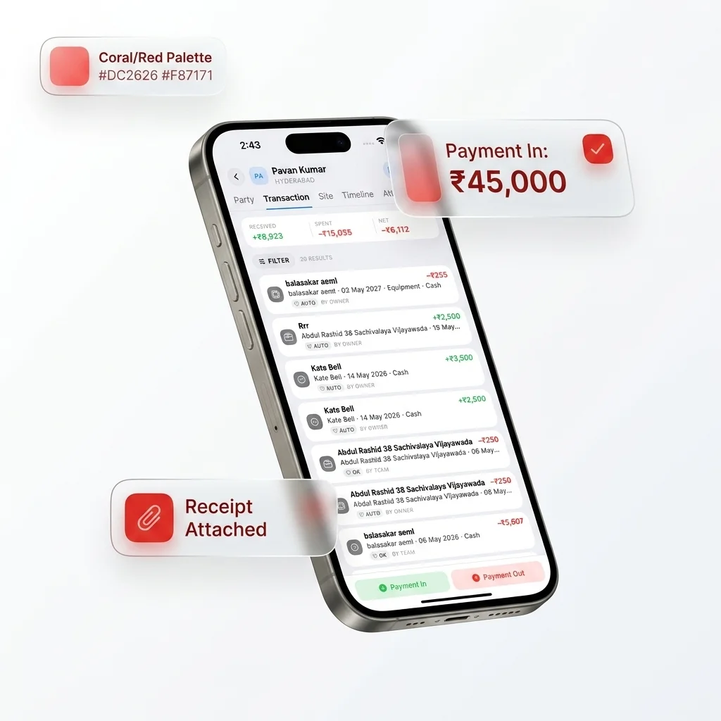 Interior IO Project Transactions Screen