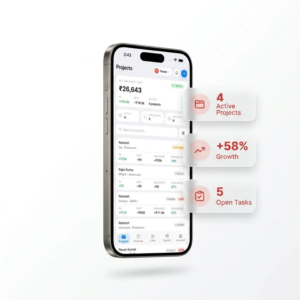Interior IO Mobile App Workspace